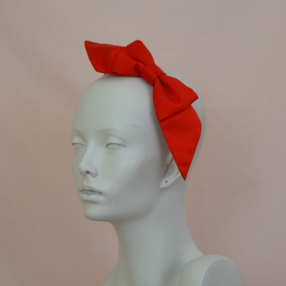 Red Silk Bow Headband